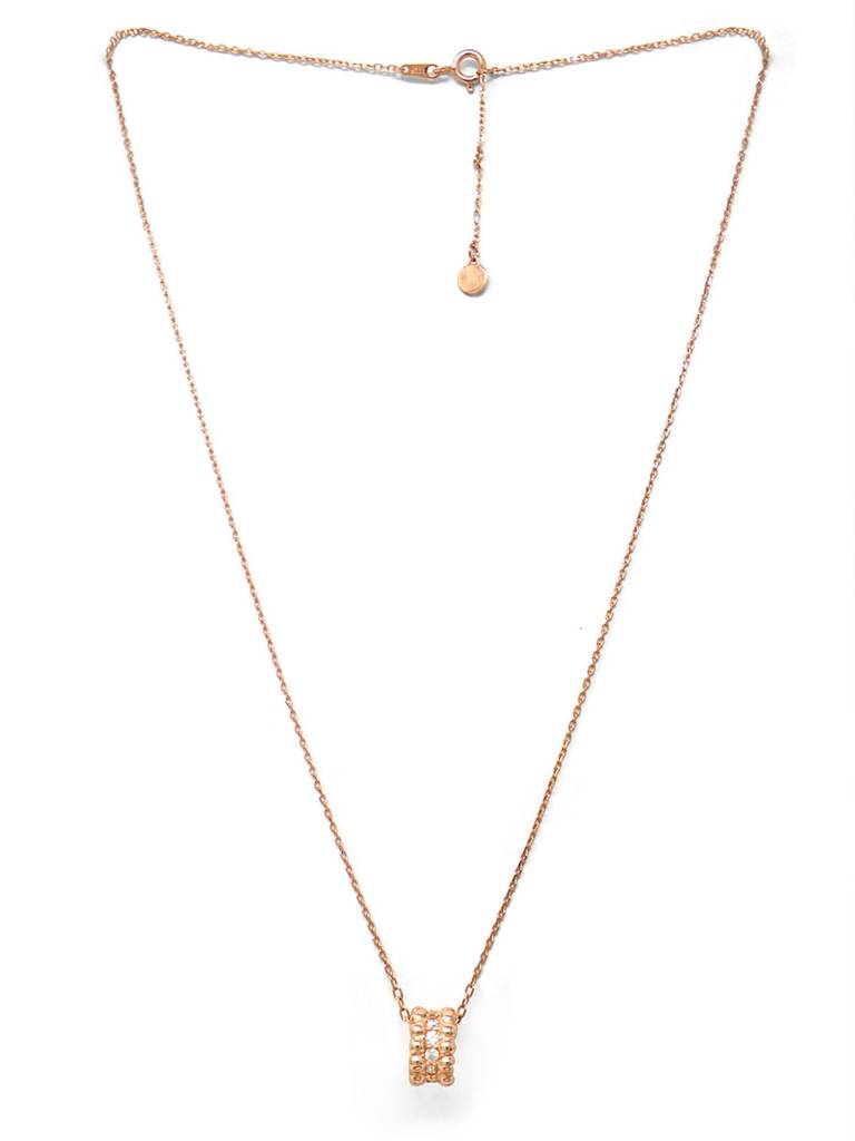 Mannash Loop Around Rose Gold Plated Sterling Silver Chain Necklace : MZRNCP699D1671