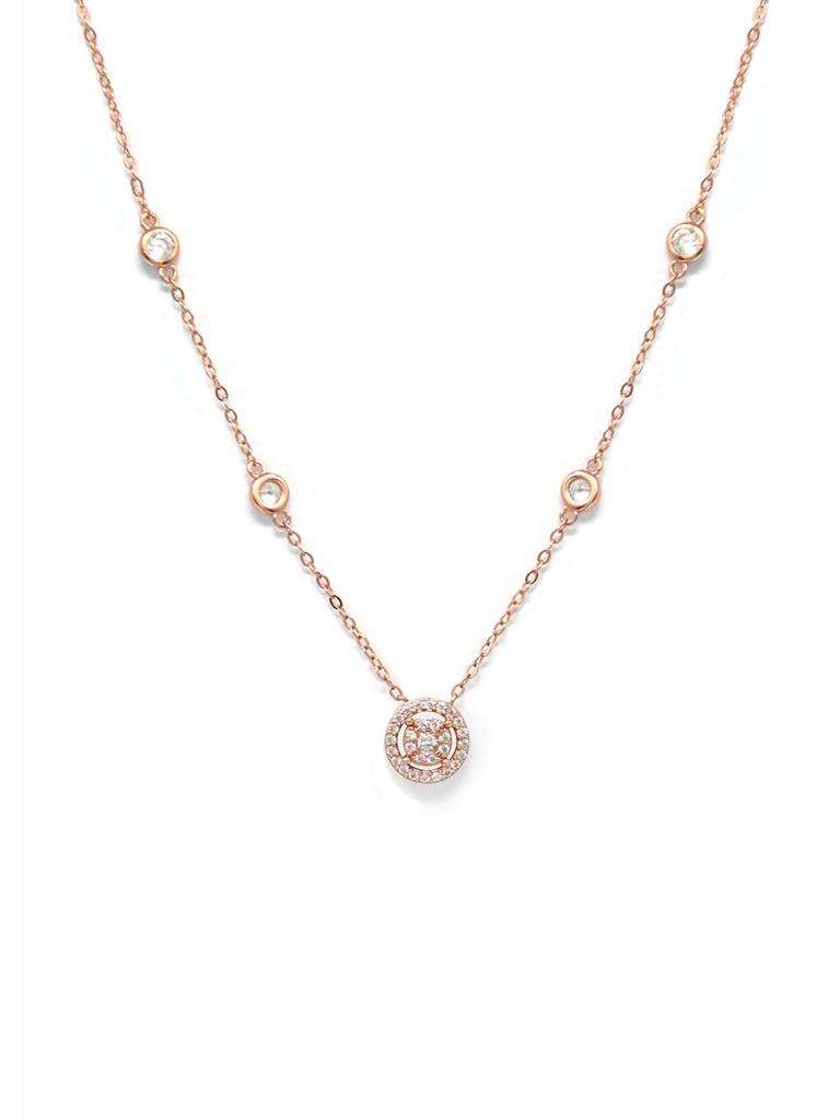 Mannash Pretty Versatile Rose Gold Plated Sterling Silver Chain Necklace : MZRNCP701D1674
