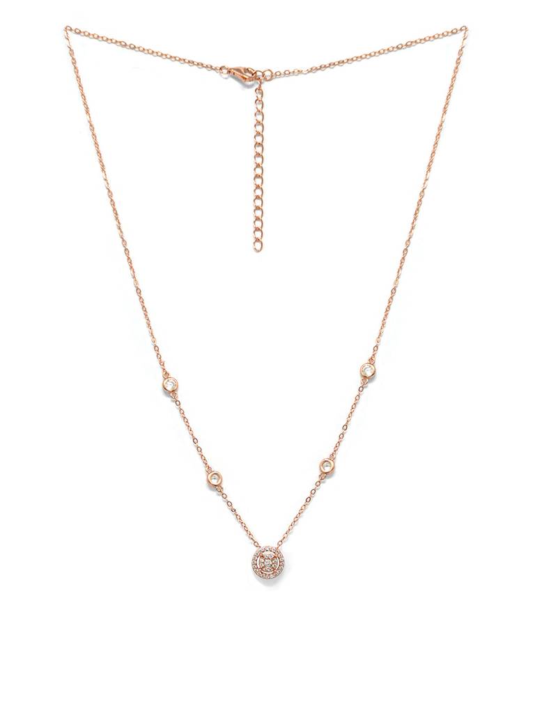 Mannash Pretty Versatile Rose Gold Plated Sterling Silver Chain Necklace : MZRNCP701D1674