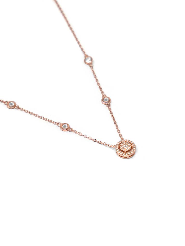 Mannash Pretty Versatile Rose Gold Plated Sterling Silver Chain Necklace : MZRNCP701D1674