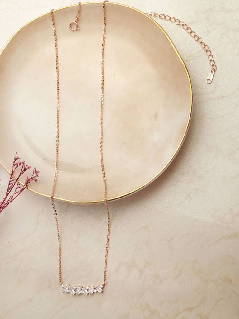 Mannash Random Beauty Rose Gold Plated Sterling Silver Chain Necklace : MZRND888D2064