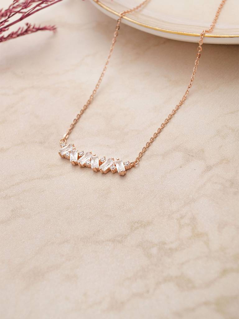 Mannash Random Beauty Rose Gold Plated Sterling Silver Chain Necklace : MZRND888D2064