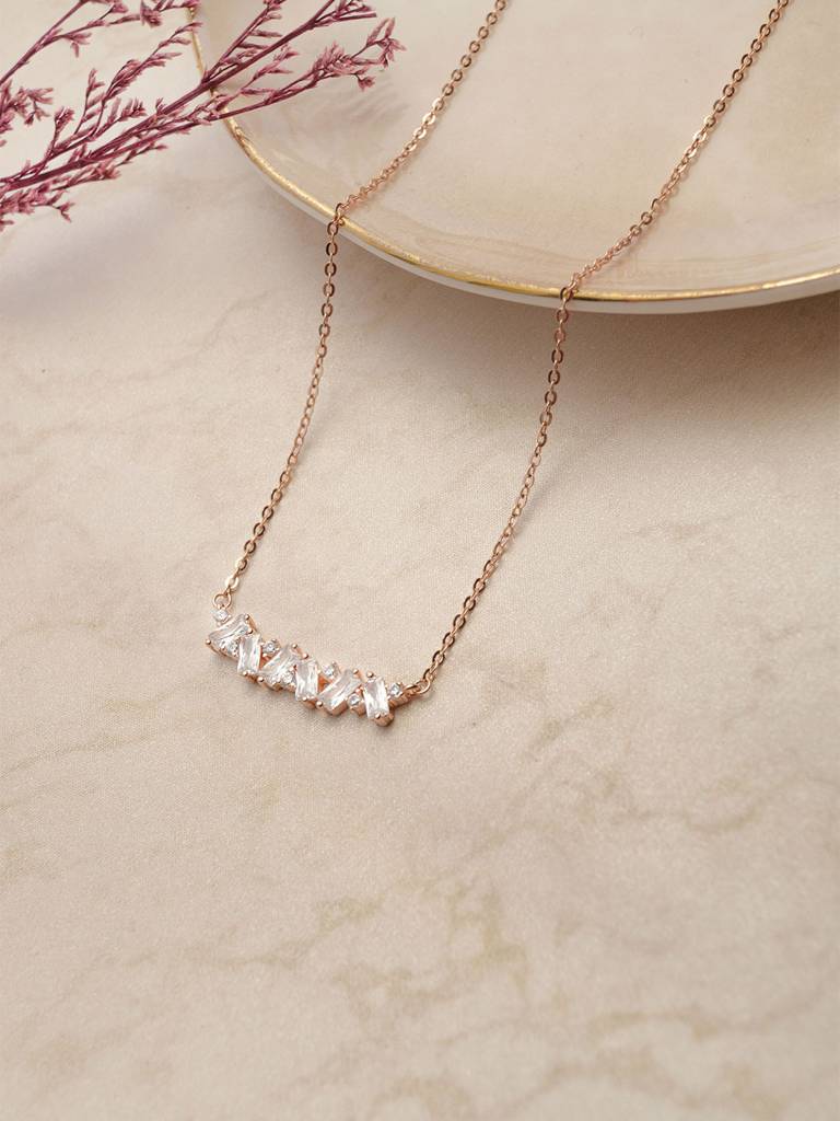 Mannash Random Beauty Rose Gold Plated Sterling Silver Chain Necklace : MZRND888D2064