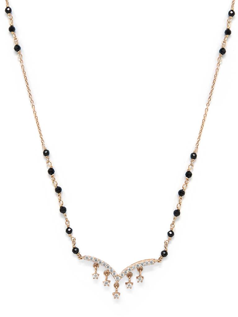 Star Charmer Rose Gold Plated Mangalsutra Chain Necklace : MZRNM5851382
