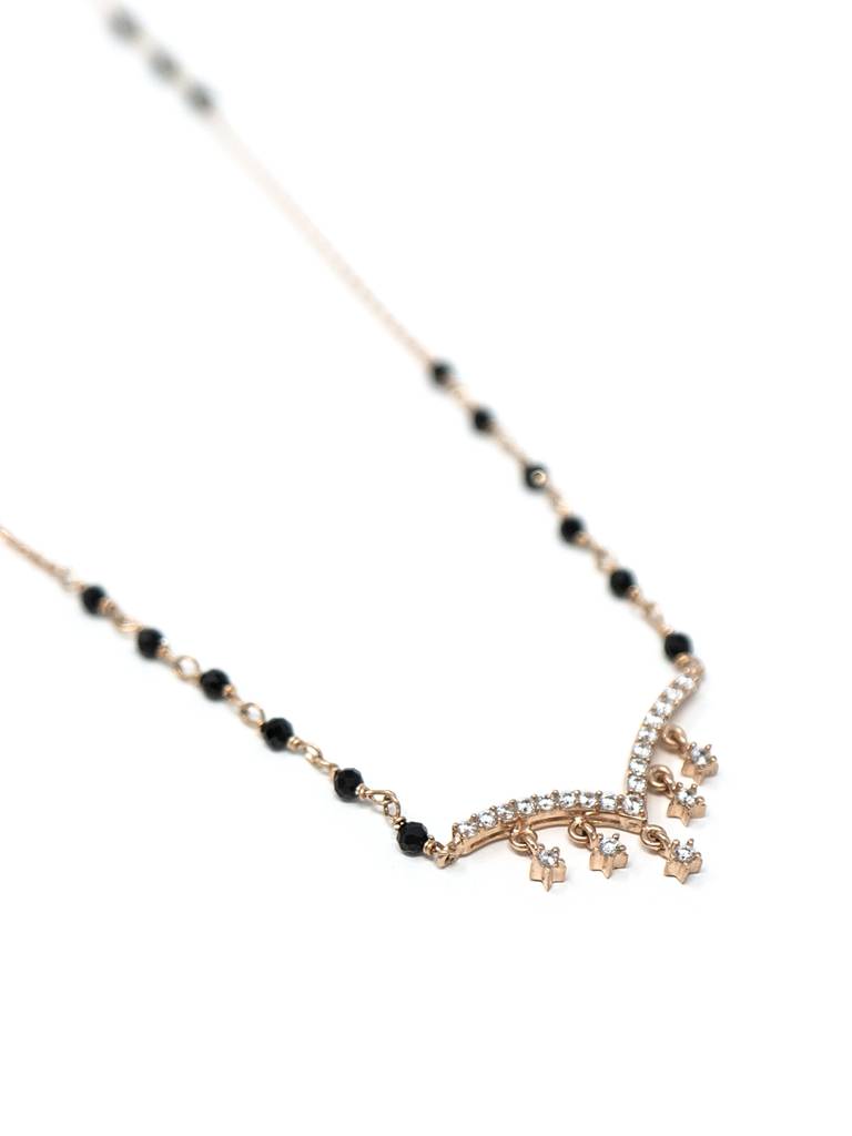 Star Charmer Rose Gold Plated Mangalsutra Chain Necklace : MZRNM5851382