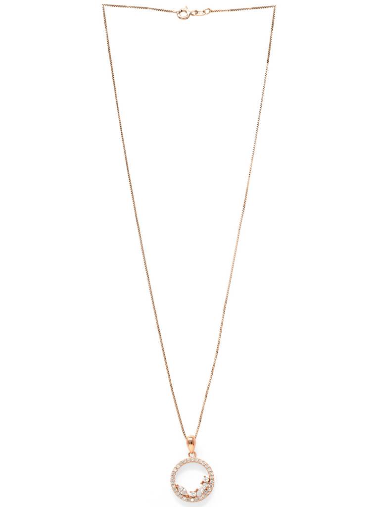 Blossom Circle Rose Gold Plated Sterling Silver Pendant With Chain