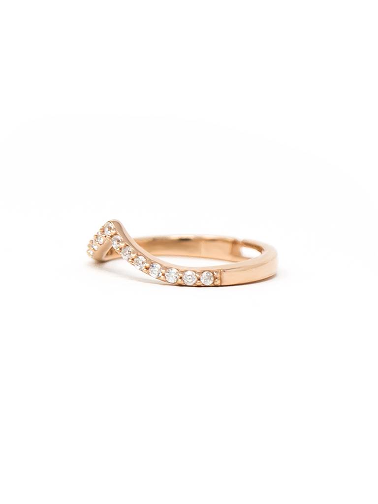 Charming Classic V Gold Plated Sterling Silver Adjustable Ring : MZRRA599D1439