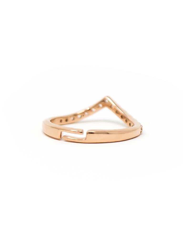 Charming Classic V Gold Plated Sterling Silver Adjustable Ring : MZRRA599D1439