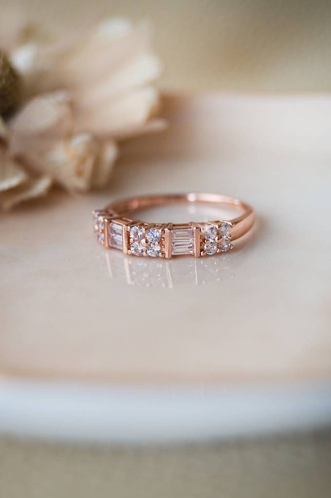 Bold And Beautiful Rose Gold Plated Sterling Silver Band Ring : MZRRB325D691