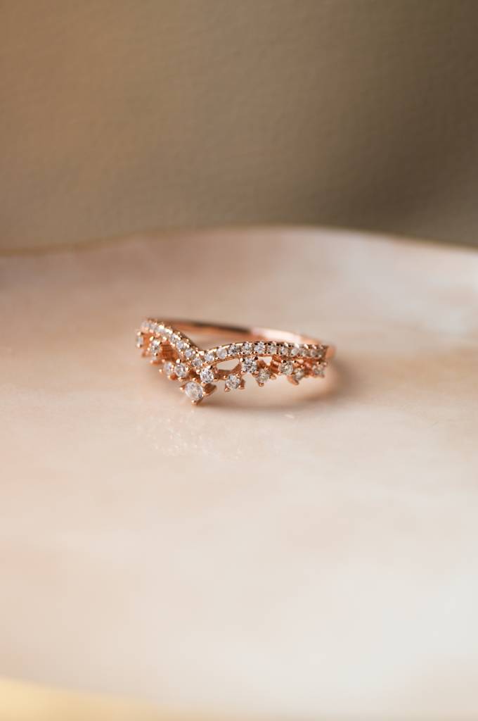 Fairy Crown Rose Gold Plated Sterling Silver Ring : MZRRC320D667