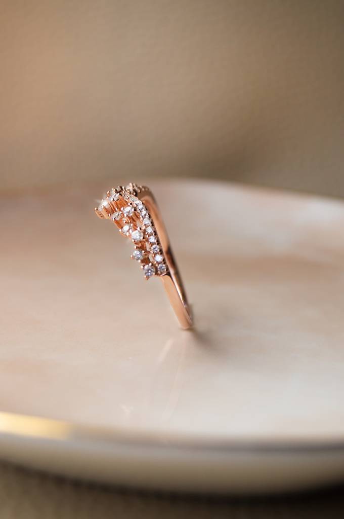 Fairy Crown Rose Gold Plated Sterling Silver Ring : MZRRC320D667