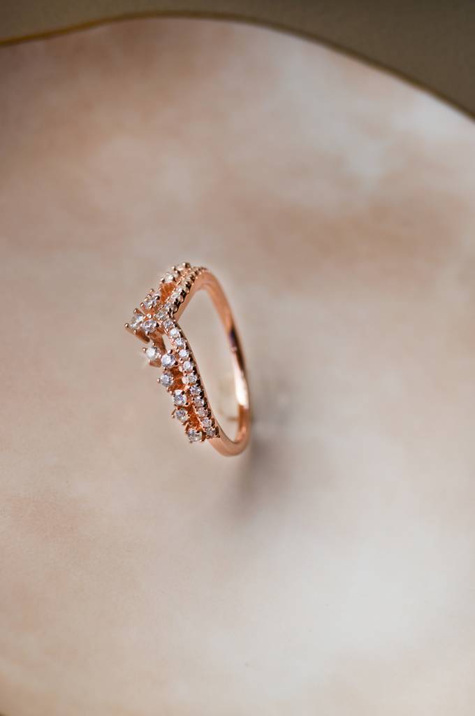 Fairy Crown Rose Gold Plated Sterling Silver Ring : MZRRC320D667