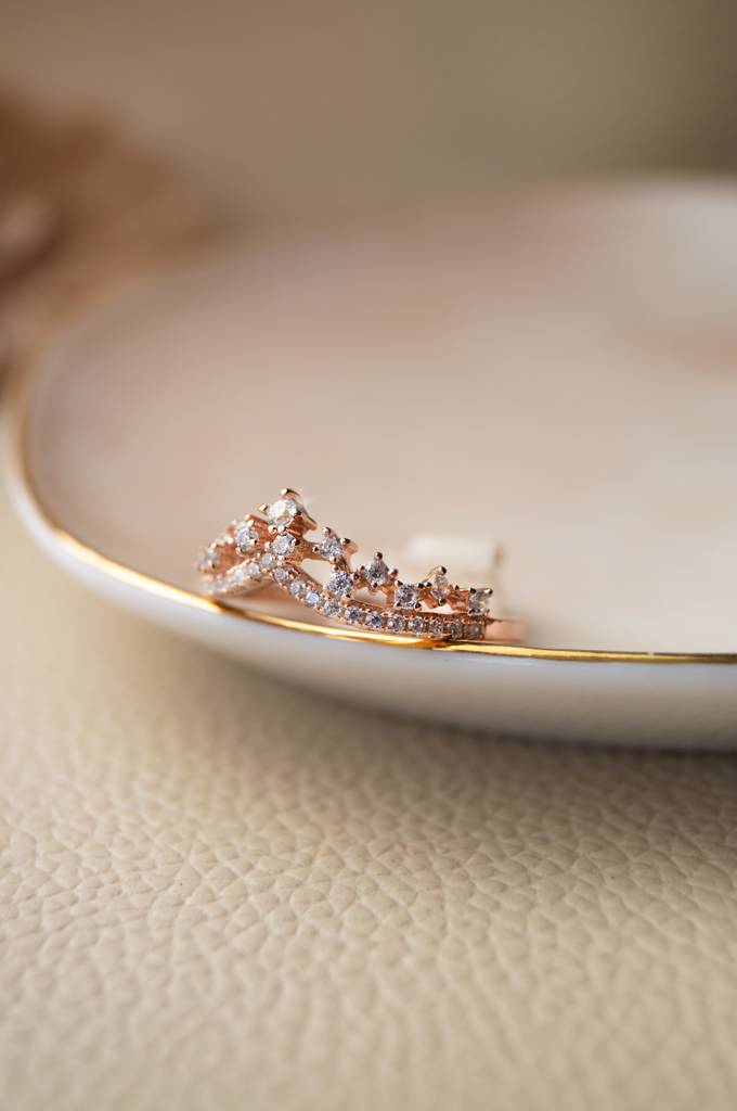 Fairy Crown Rose Gold Plated Sterling Silver Ring : MZRRC320D667