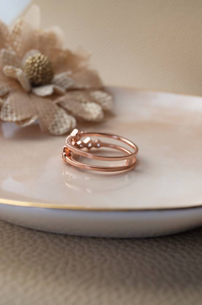 Embrace Yourself Two Layer Rose Gold Plated Sterling Silver Ring : MZRRC331D726