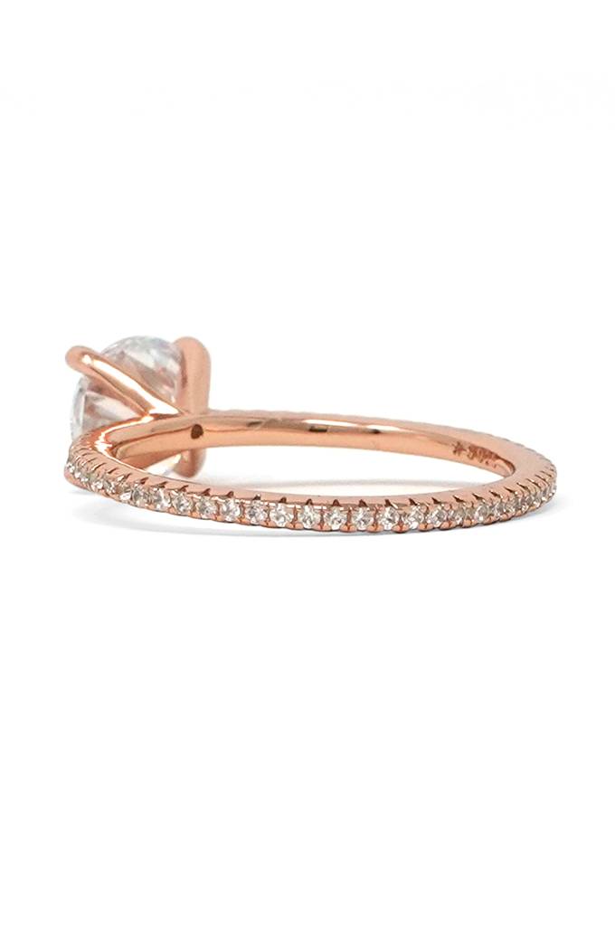 Pretty Enticing Solitaire Rose Gold Plated Sterling Silver Ring : MZRRC376D821