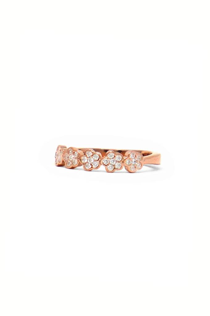 Happy Flower Rose Gold Plated Sterling Silver Ring : MZRRC761D1763