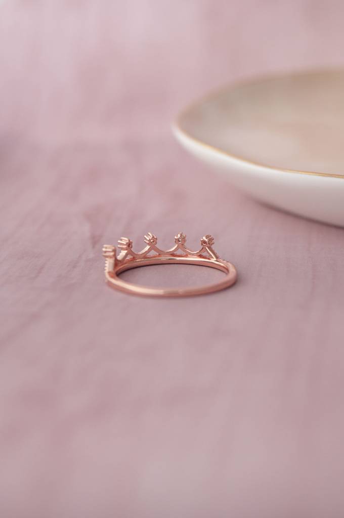 Royal Crown Rose Gold Plated Sterling Silver Ring : MZRRC762D1768