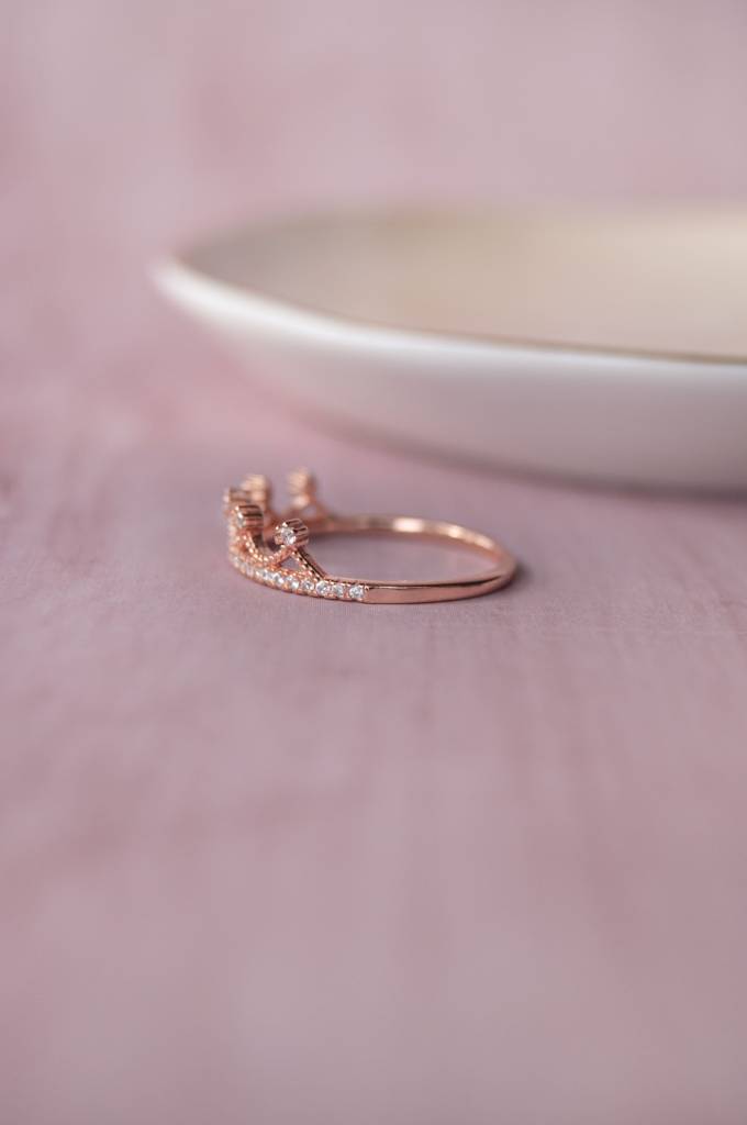 Royal Crown Rose Gold Plated Sterling Silver Ring : MZRRC762D1768