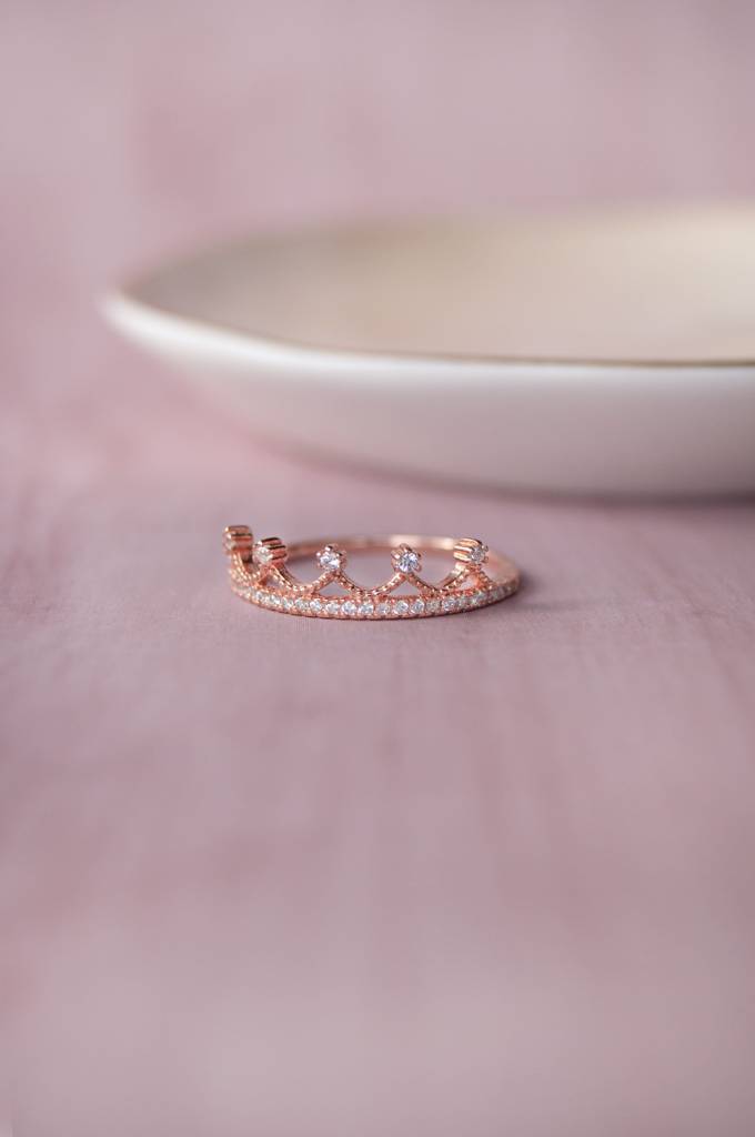 Royal Crown Rose Gold Plated Sterling Silver Ring : MZRRC762D1768