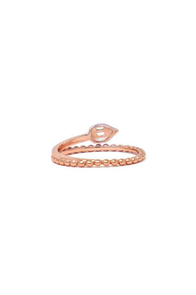 Ornate Glam Rose Gold Plated Sterling Silver Ring : MZRRC769D1790