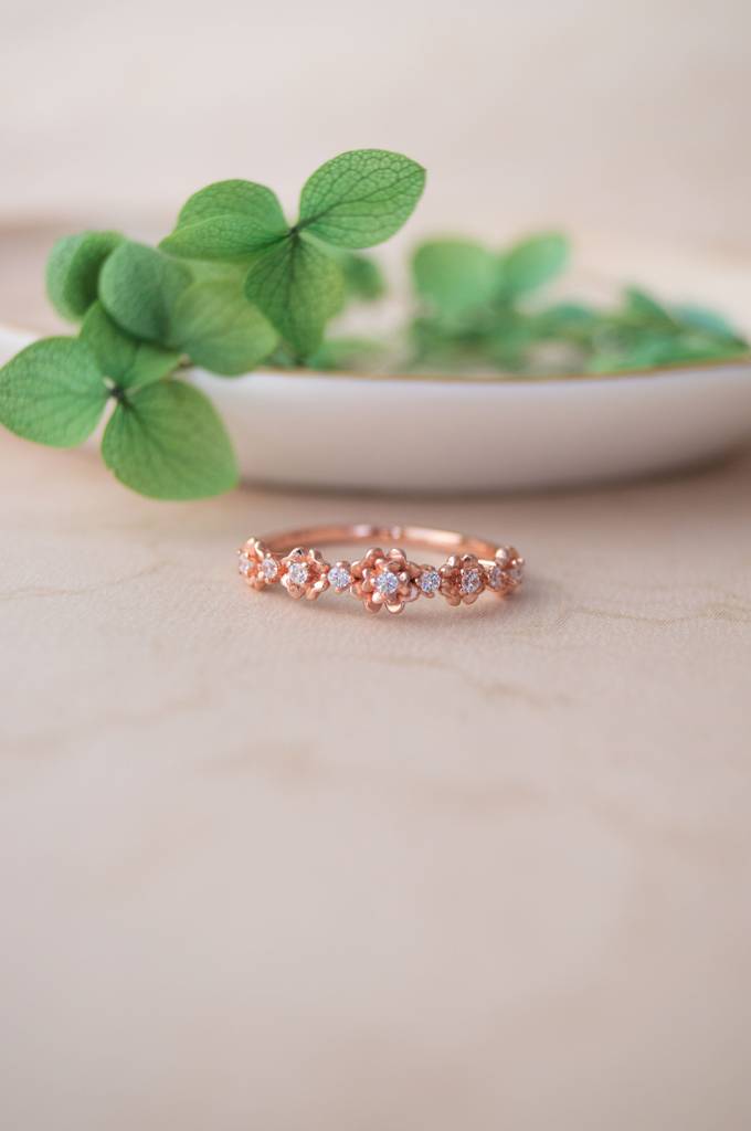 Garden Of Roses Rose Gold Plated Sterling Silver Ring : MZRRC772D1800