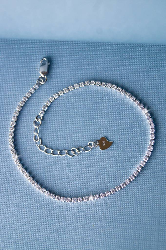 Mannash Sparkling Sterling Silver Eternity Bracelet : MZSBC182D362