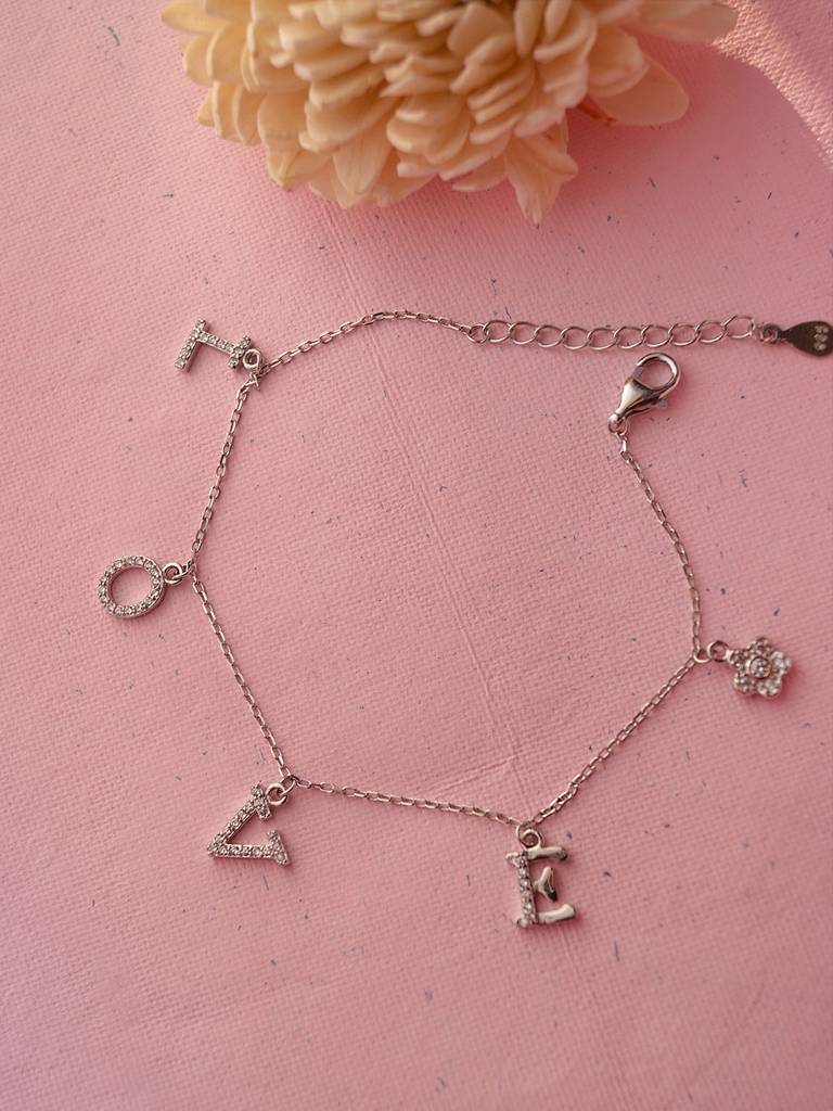 Love Charms Sterling Silver Chain Bracelet : MZSBC340D752