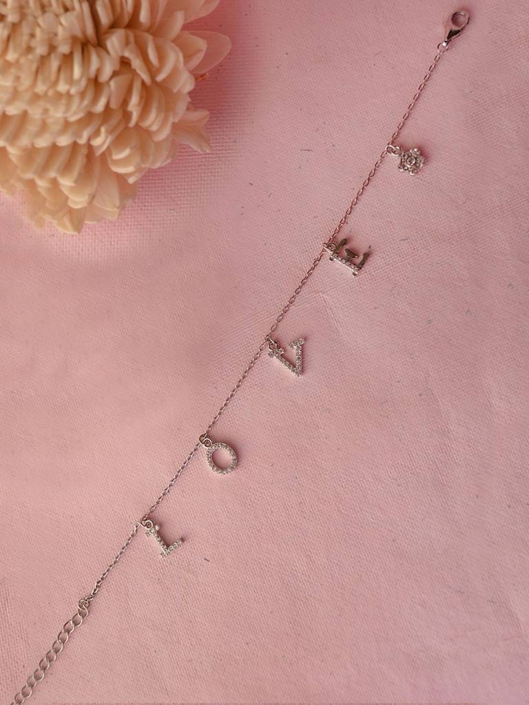 Love Charms Sterling Silver Chain Bracelet : MZSBC340D752