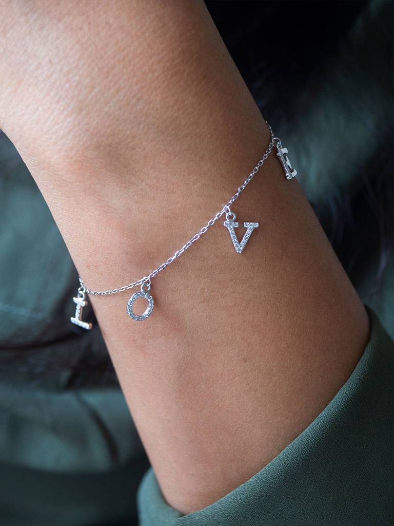 Love Charms Sterling Silver Chain Bracelet : MZSBC340D752