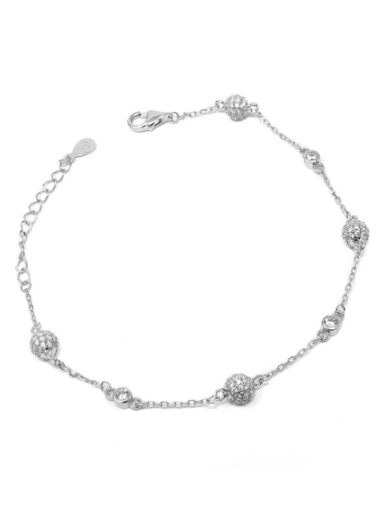 Mannash Ball Station Sterling Silver Bracelet : MZSBC367D806