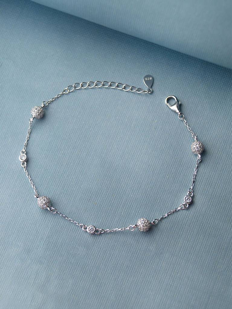 Mannash Ball Station Sterling Silver Bracelet : MZSBC367D806