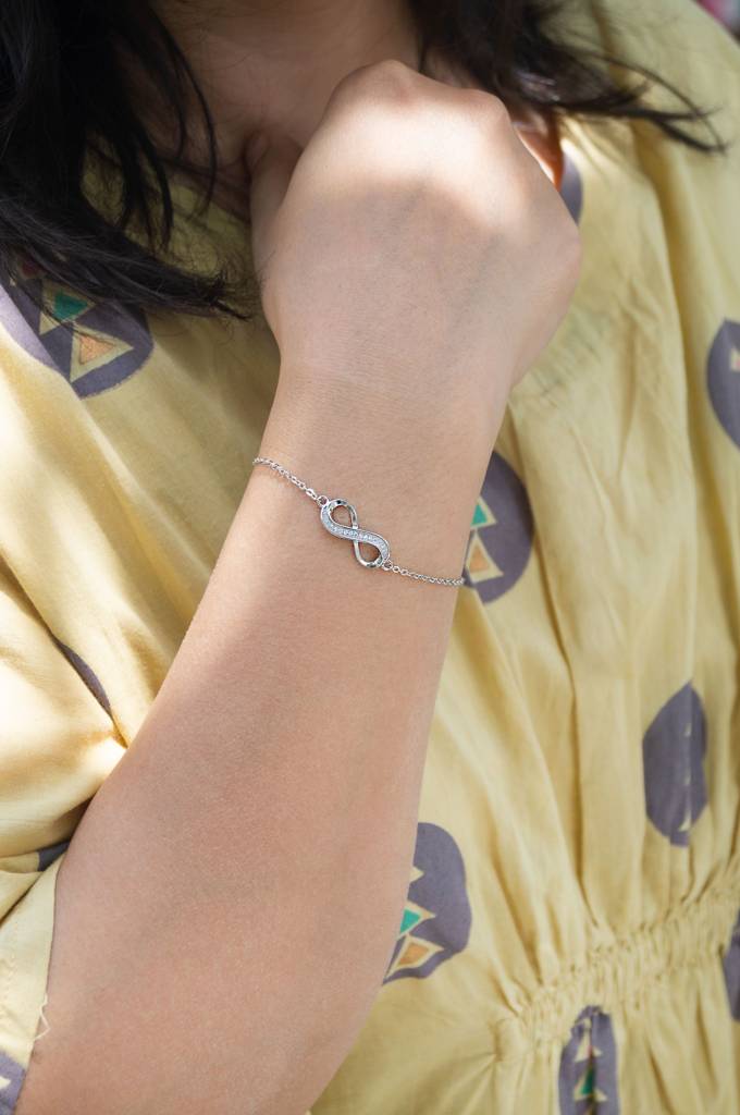 Pretty Infinity Sterling Silver Chain Bracelet : MZSBC536D1269