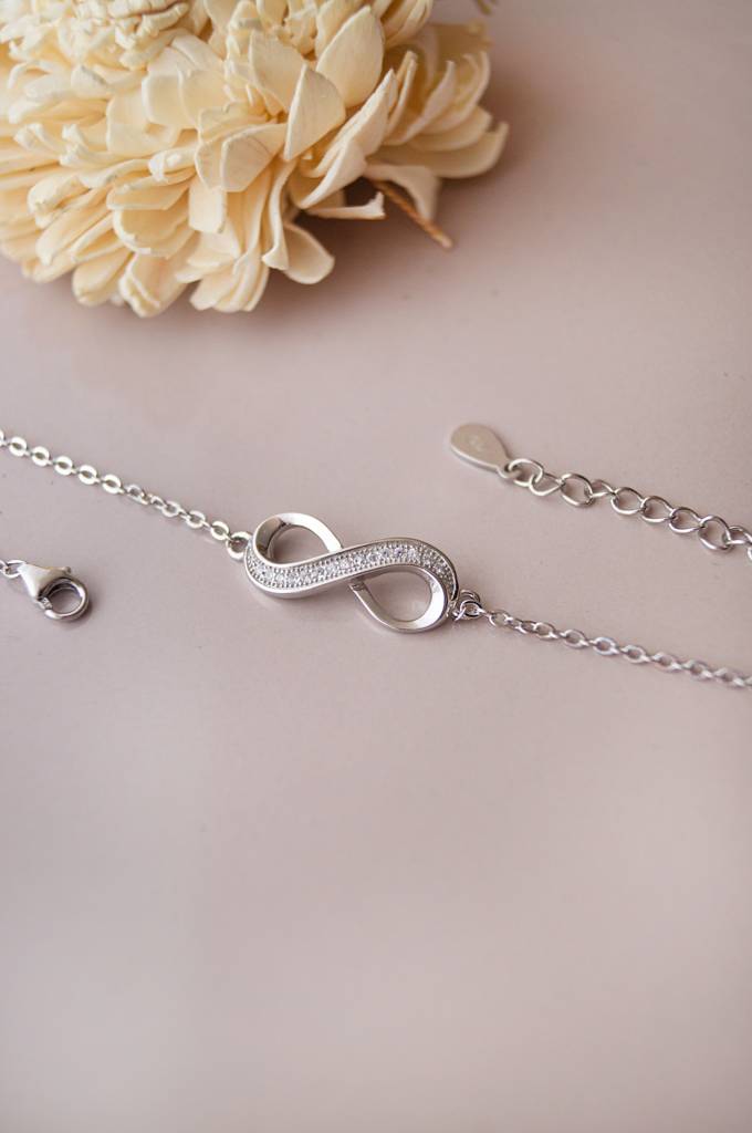 Pretty Infinity Sterling Silver Chain Bracelet : MZSBC536D1269