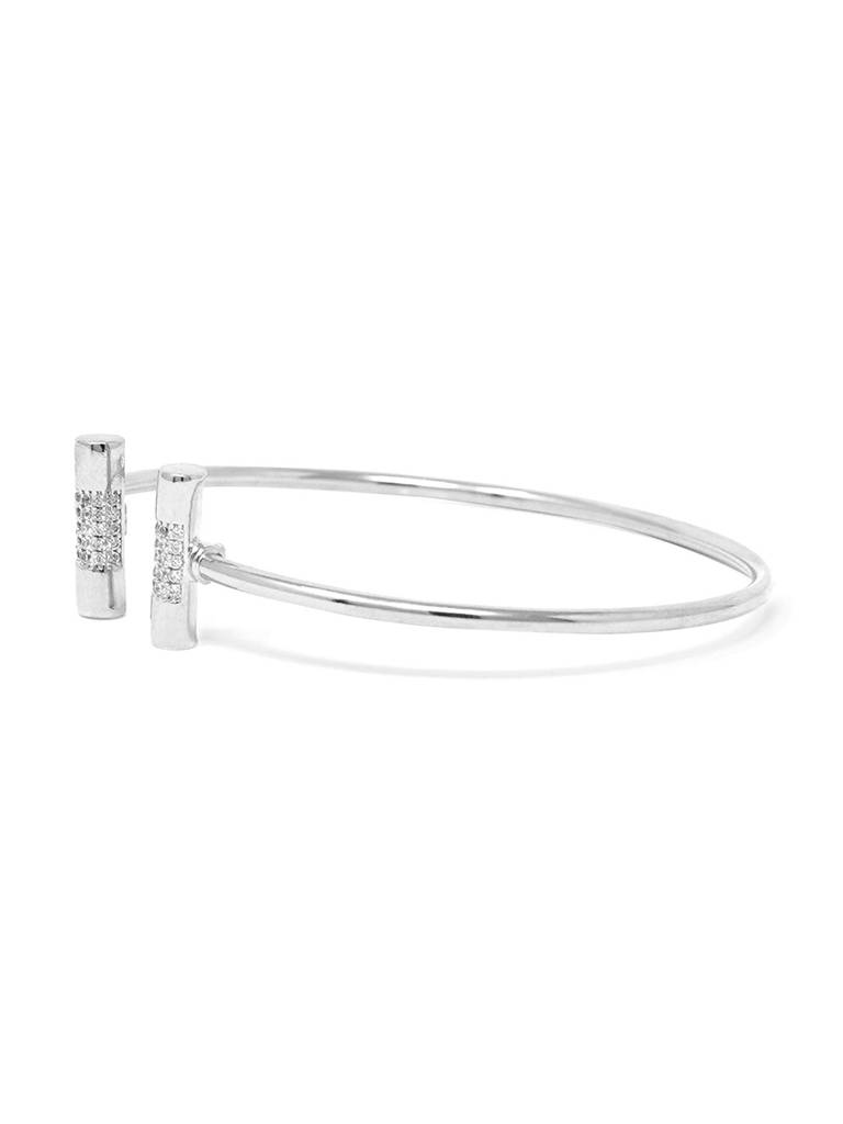 Shimmering Bar Sterling Silver Adjustable Bracelet : MZSBO437D1006