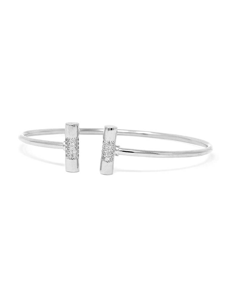 Shimmering Bar Sterling Silver Adjustable Bracelet : MZSBO437D1006