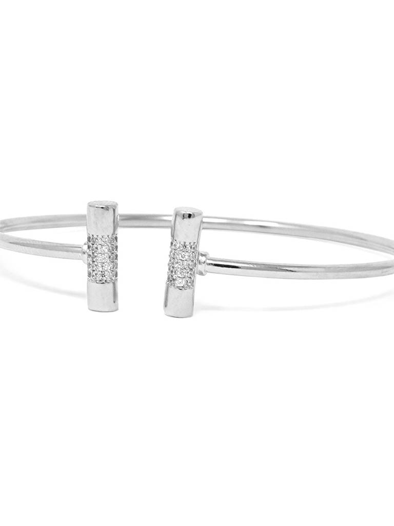 Shimmering Bar Sterling Silver Adjustable Bracelet : MZSBO437D1006