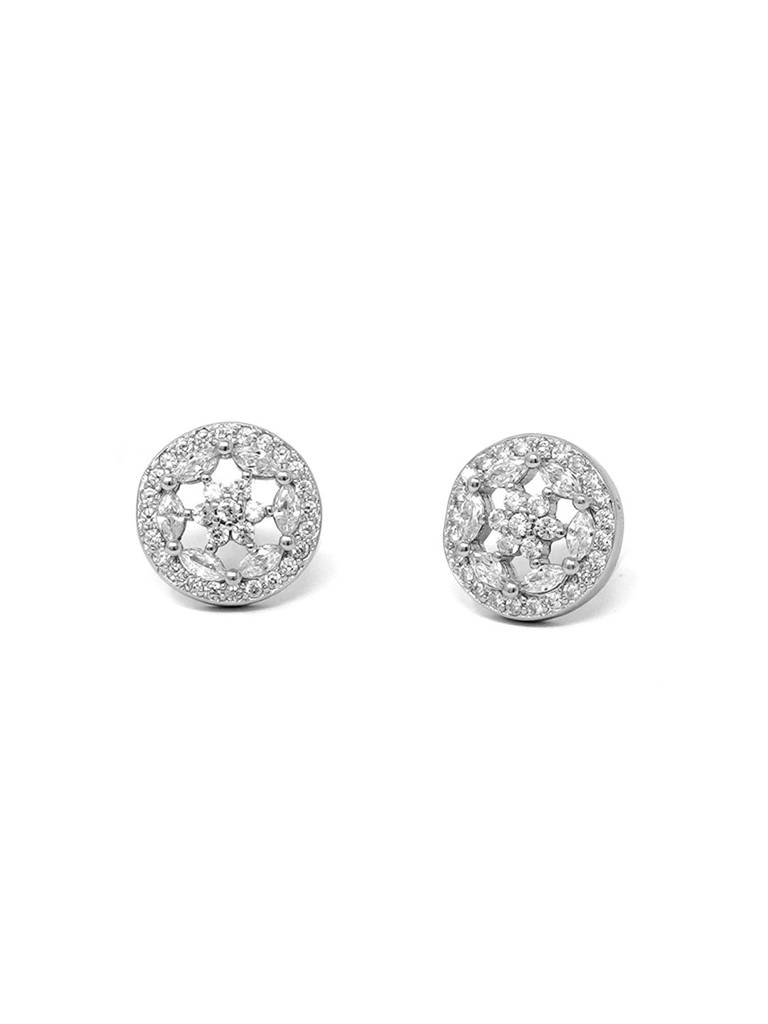 Mannash Ornate Flower 925 Sterling Silver Earrings