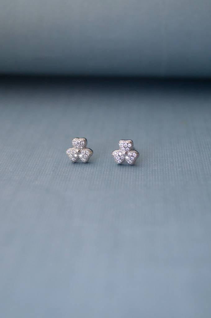 Mannash Happy Flower Mini Sterling Silver Stud Earrings : MZSES343D756