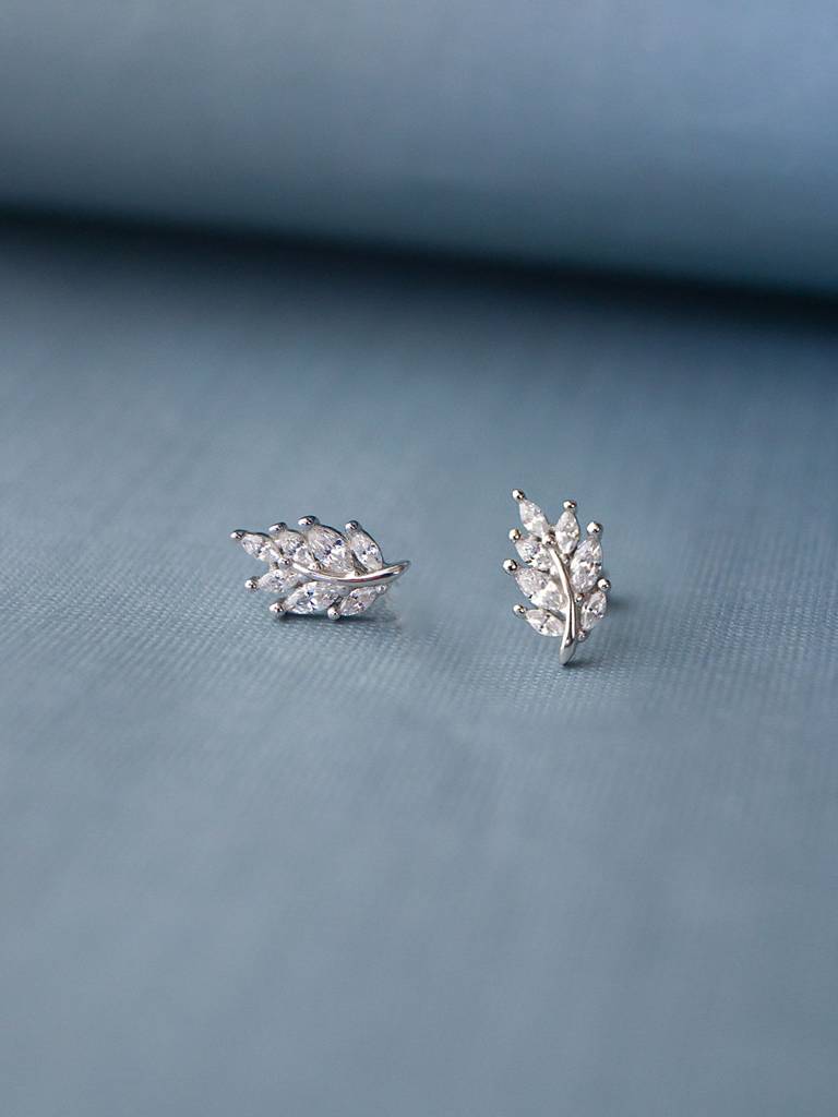 Leaf Trail Sterling Silver Earrings : MZSES348D765