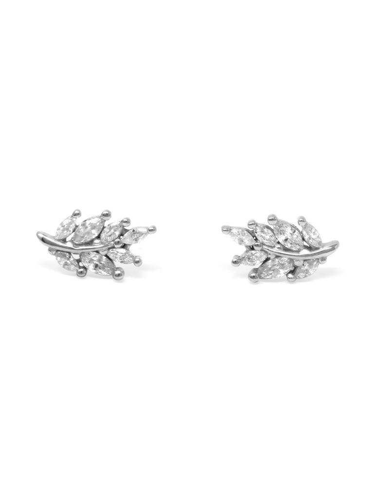 Leaf Trail Sterling Silver Earrings : MZSES348D765
