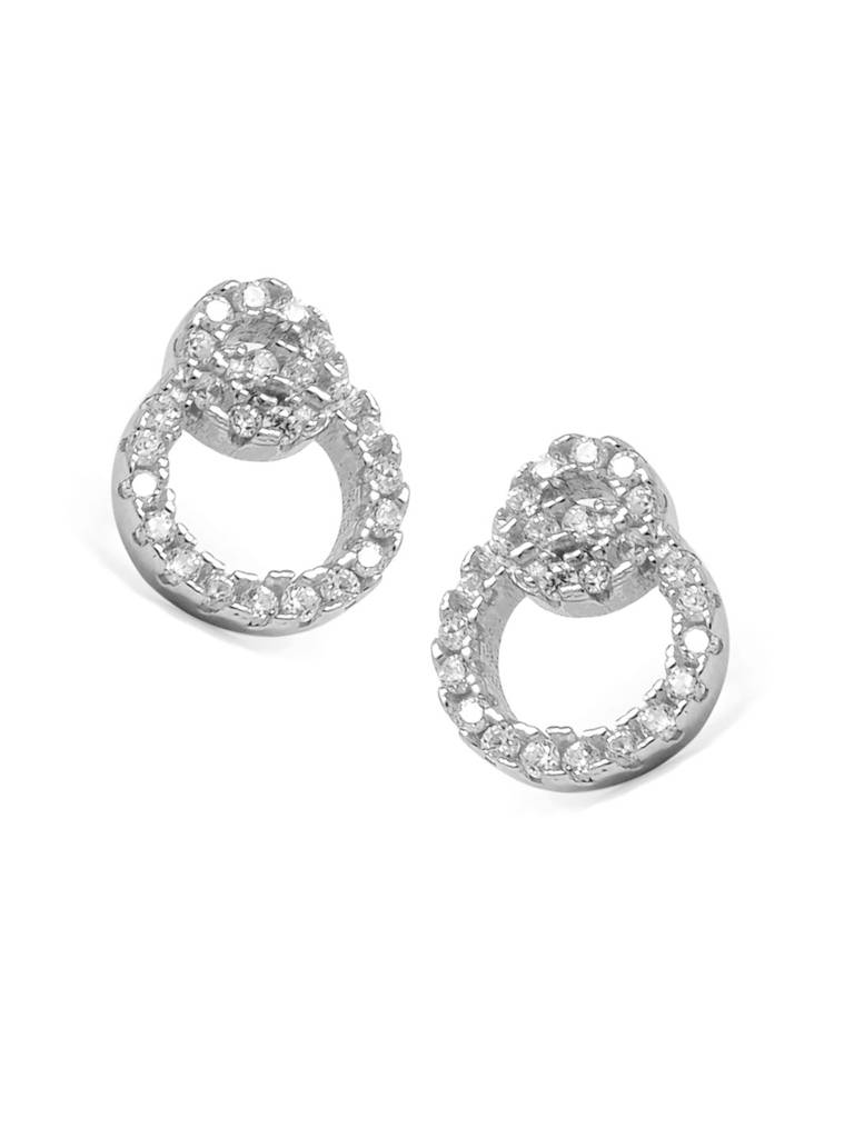 Mannash Interlinked Circles 925 Sterling Silver Earrings