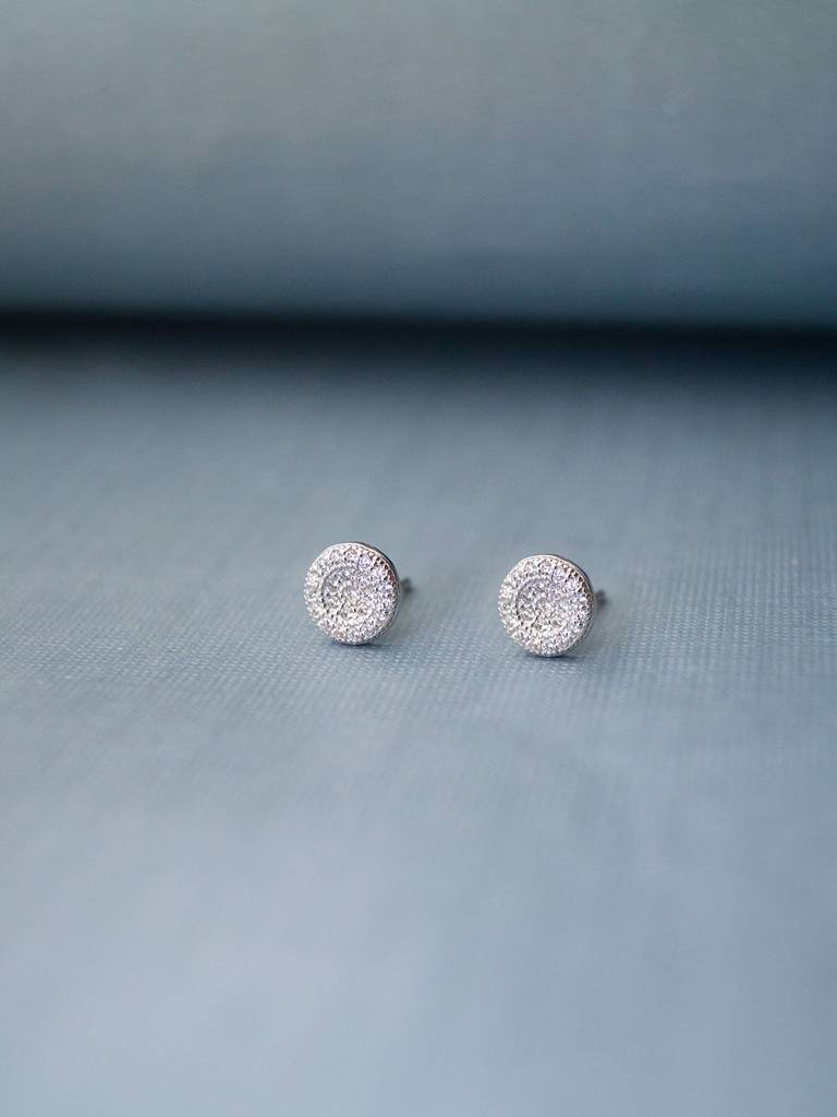 Mannash Rhombical Solitaire 925 Sterling Silver Studs