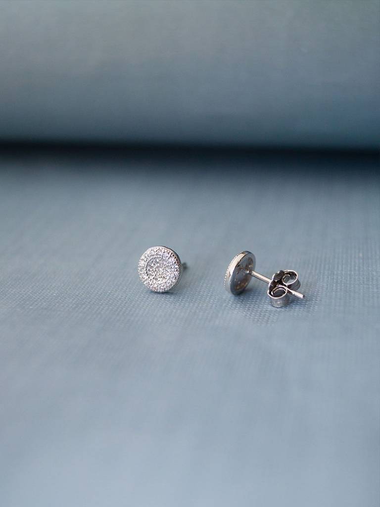 Mannash Rhombical Solitaire 925 Sterling Silver Studs