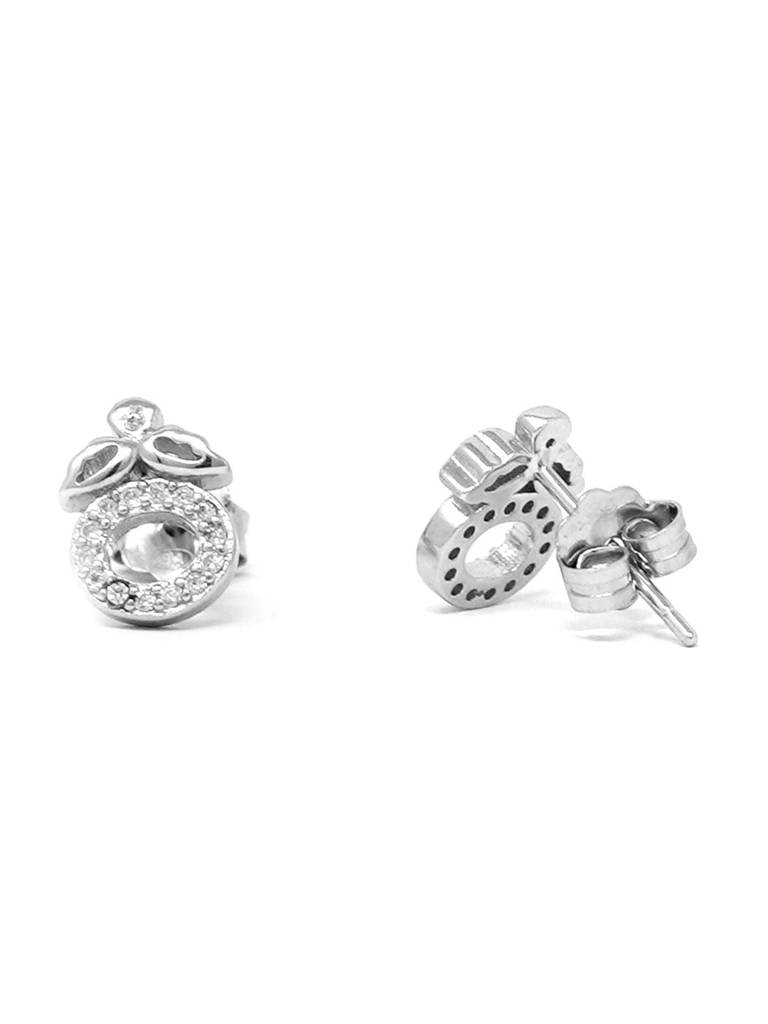 Mannash Halo Flower 925 Sterling Silver Stud Earrings