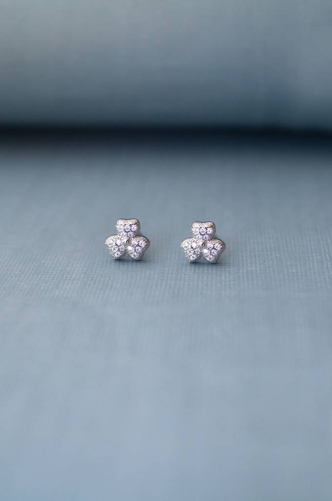 Mannash Happy Flower Mini Sterling Silver Stud Earrings : MZSES343D756