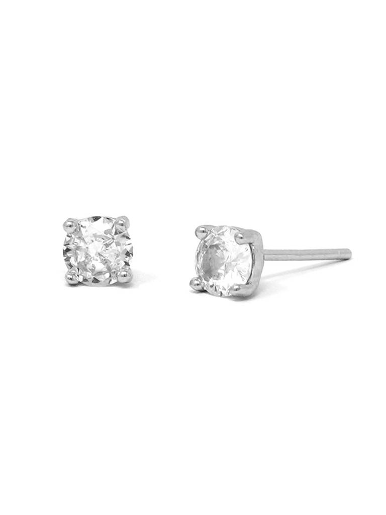 Mannash Classic Solitaire 925 Sterling Silver Stud Earrings