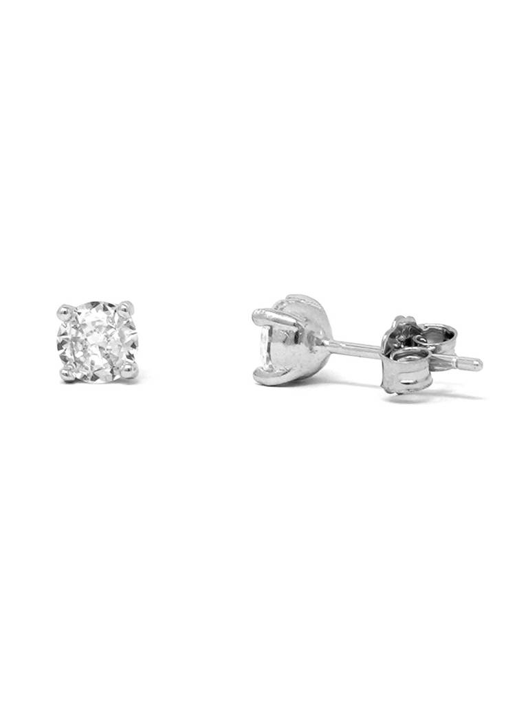 Mannash Classic Solitaire 925 Sterling Silver Stud Earrings