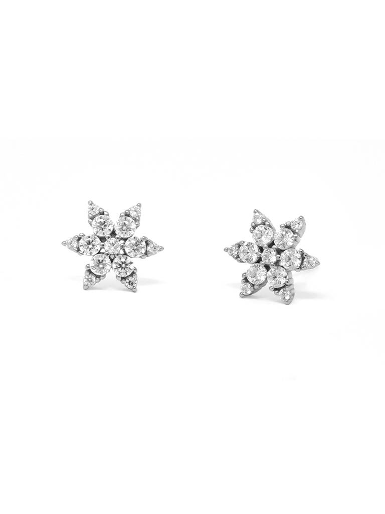 Mannash Shinning Daisy Flower Sterling Silver Stud Earrings : MZSES469D1112