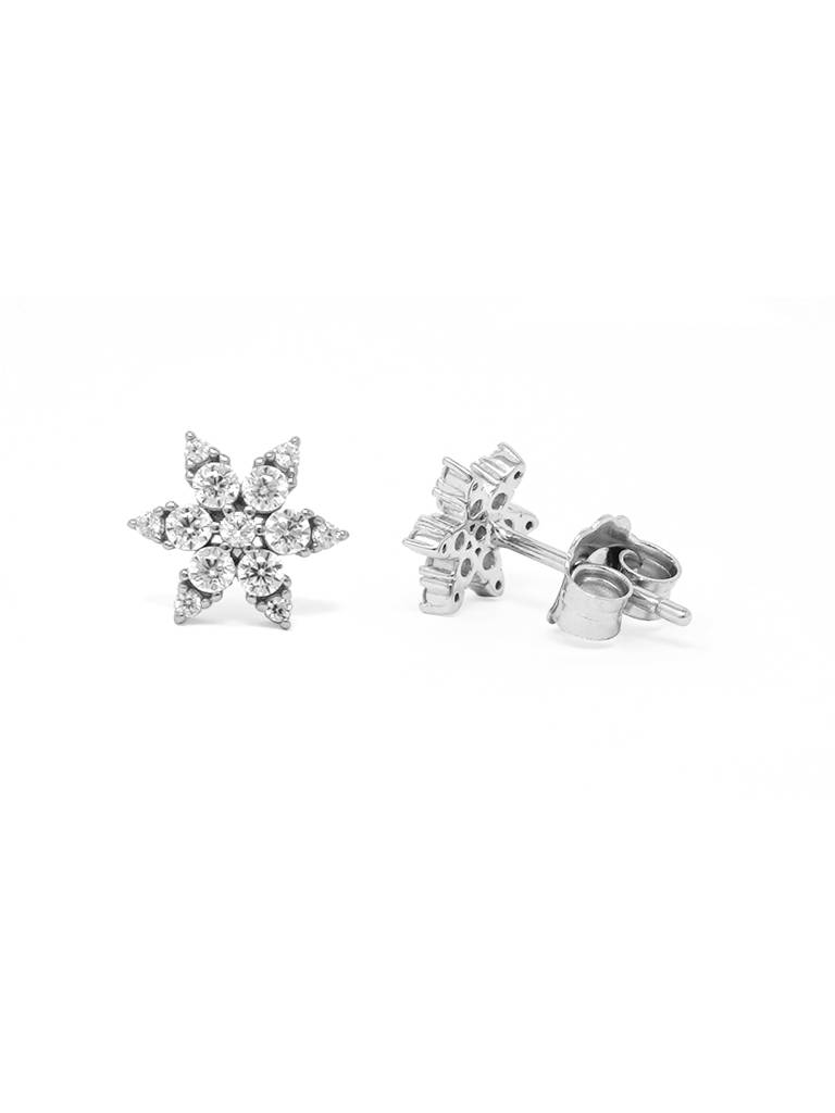 Mannash Shinning Daisy Flower Sterling Silver Stud Earrings : MZSES469D1112