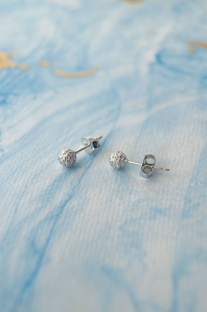 Mannash Tiny Studded Ball Sterling Silver Stud Earrings : MZSES488D1145